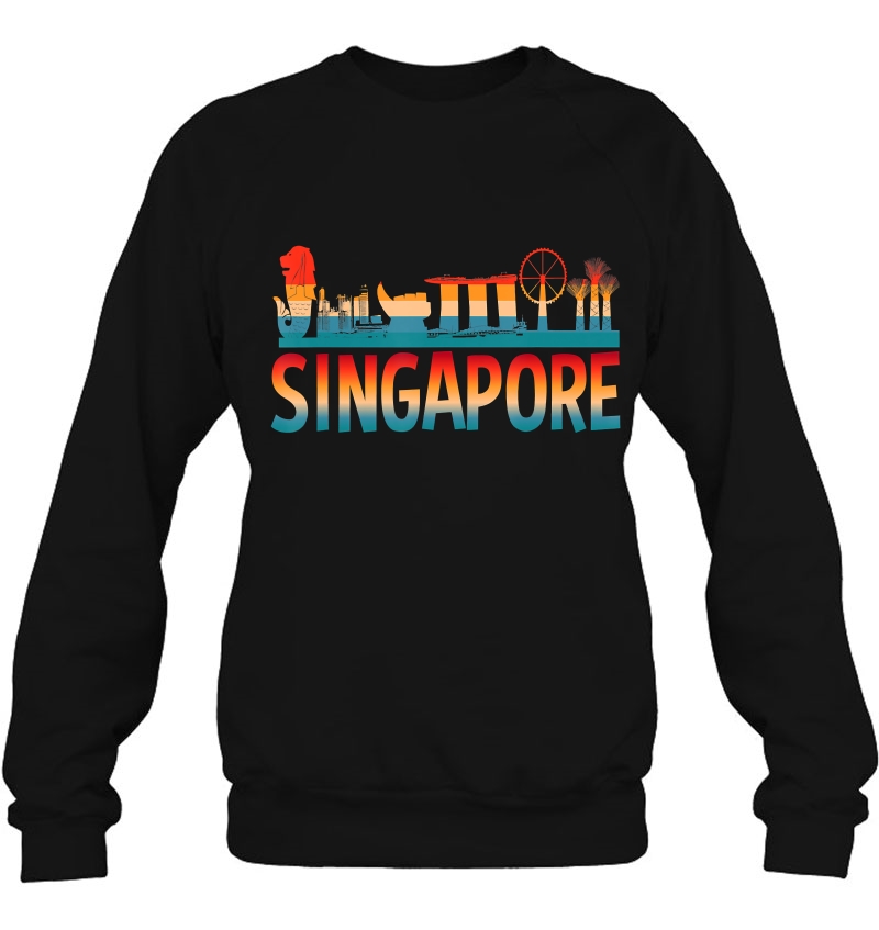 Retro Vintage Singapore Asia Skyline City Souvenir Sweatshirt