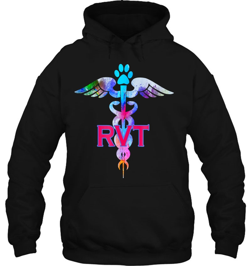 Rvt Registered Veterinary Technician Paw Print Caduceus Hoodie