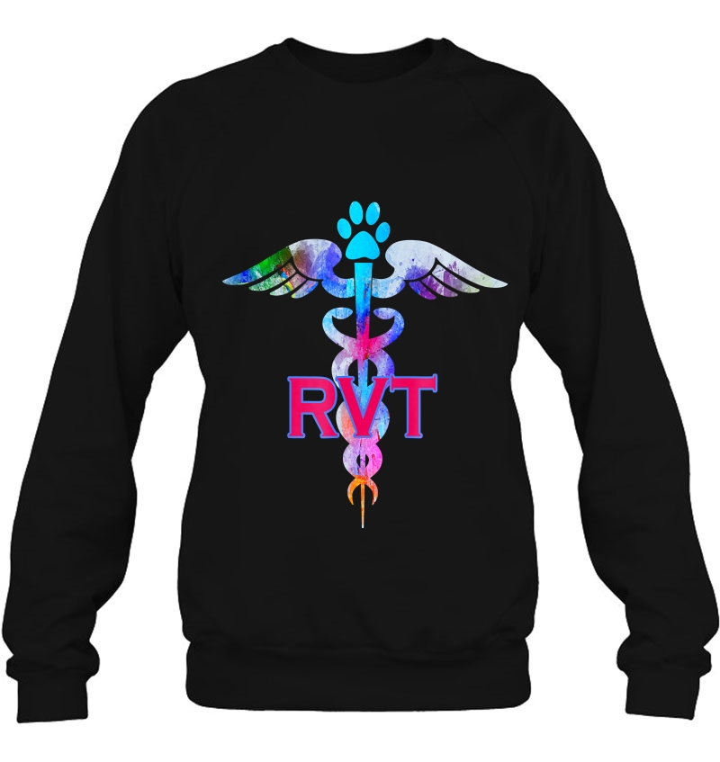 Rvt Registered Veterinary Technician Paw Print Caduceus Sweatshirt