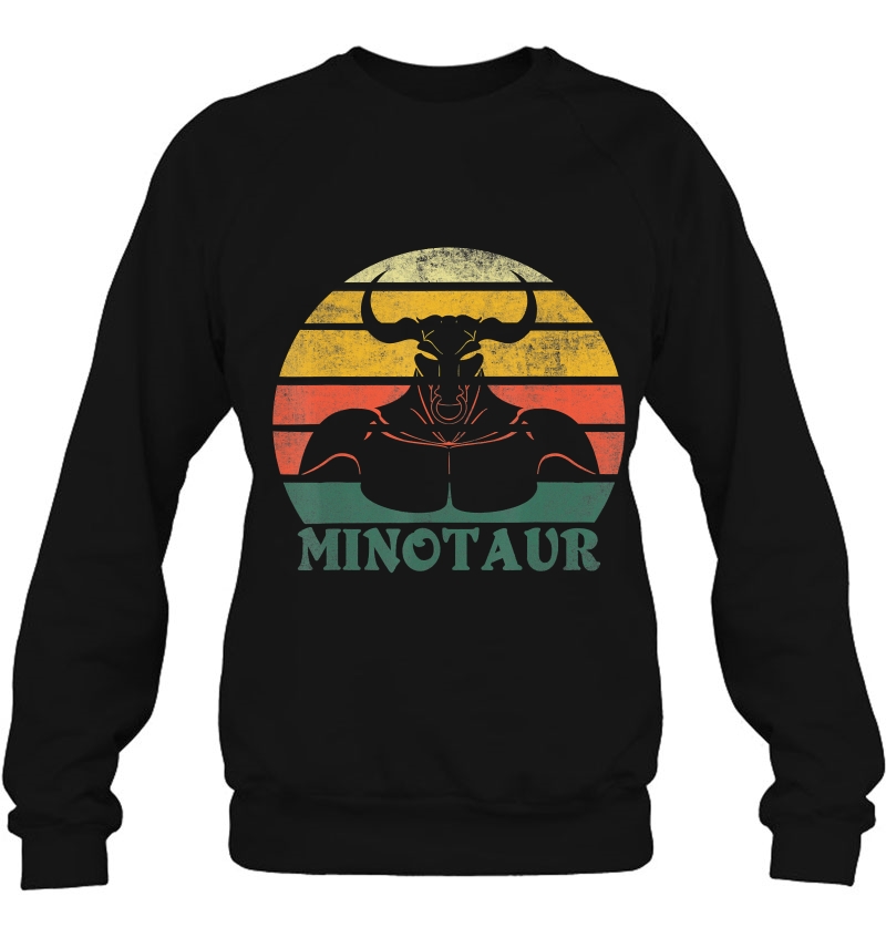 Vintage Retro Minotaur Greek Mythology Graphic Logo Sweatshirt