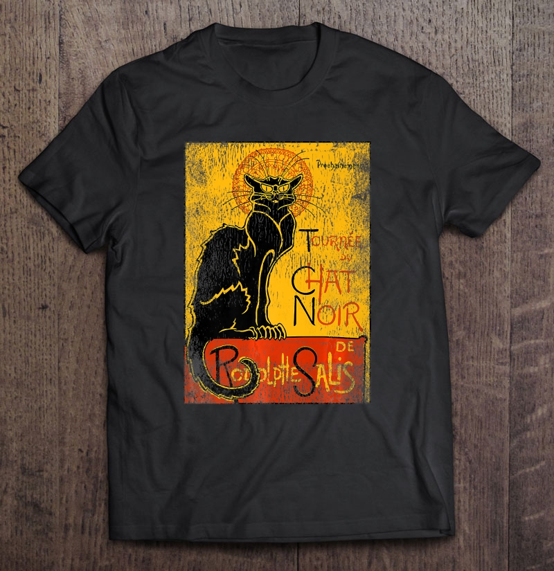 Vintage Tournee Du Chat Noir Black Cat Tshirt For Halloween
