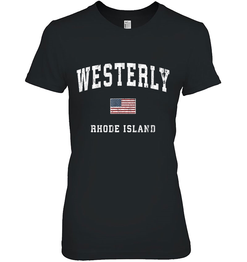 Westerly Rhode Island Ri Vintage American Flag Sports Hoodie