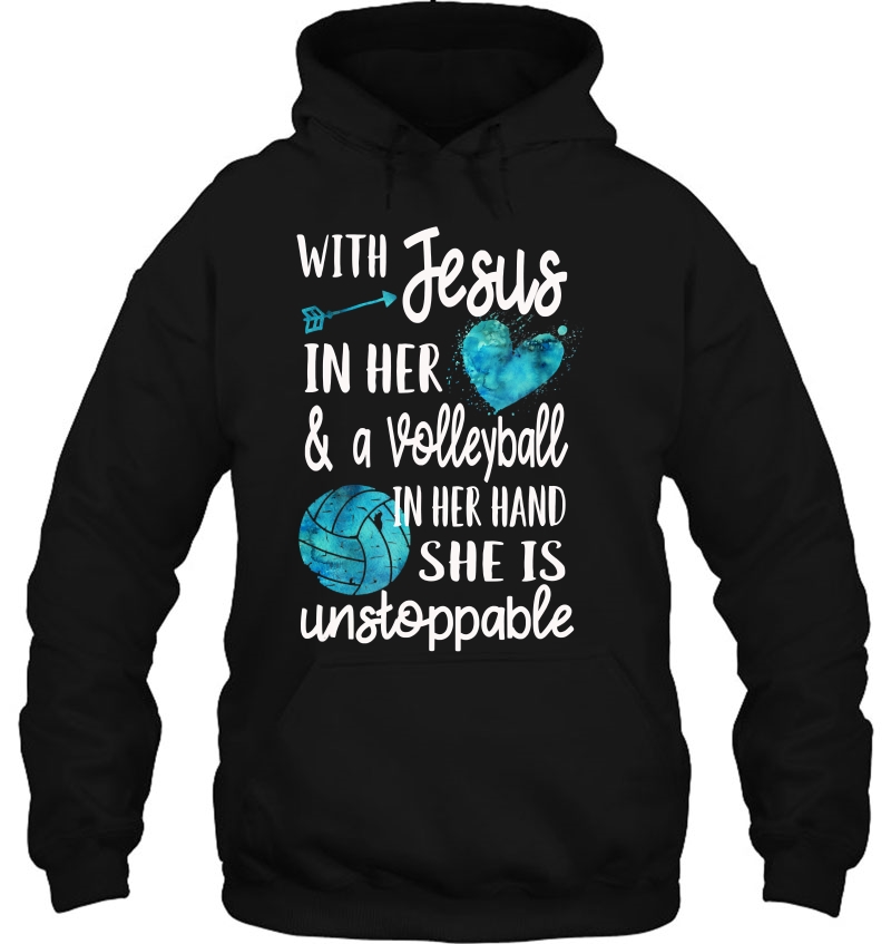 With Jesus In Her Heart Christian Volleyball Mugs