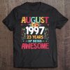 Womens August 1997 23Rd Birthday Gifts Born In 1997 23 Years Old Tee