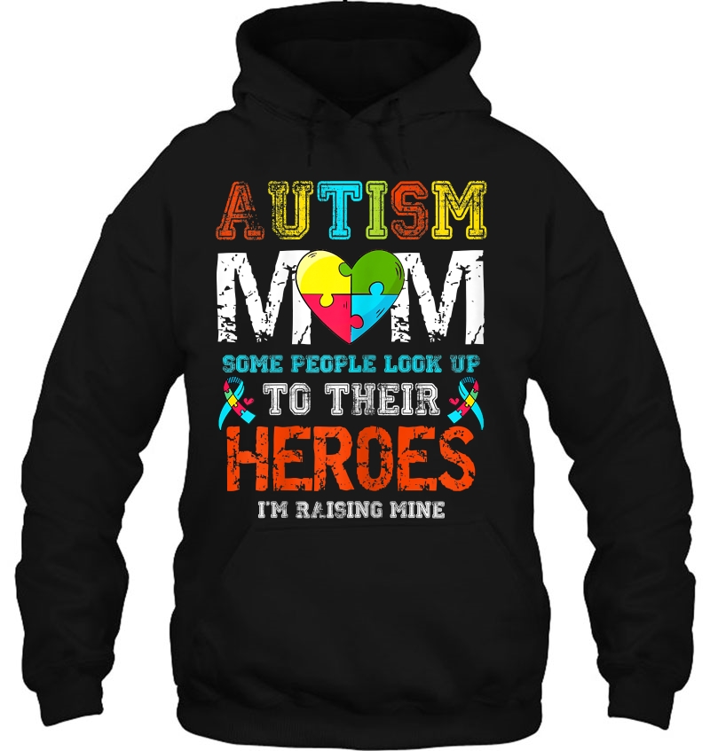 Womens Autism Mom I Raise My Hero Autistic Son Daughter Aware Month Mugs