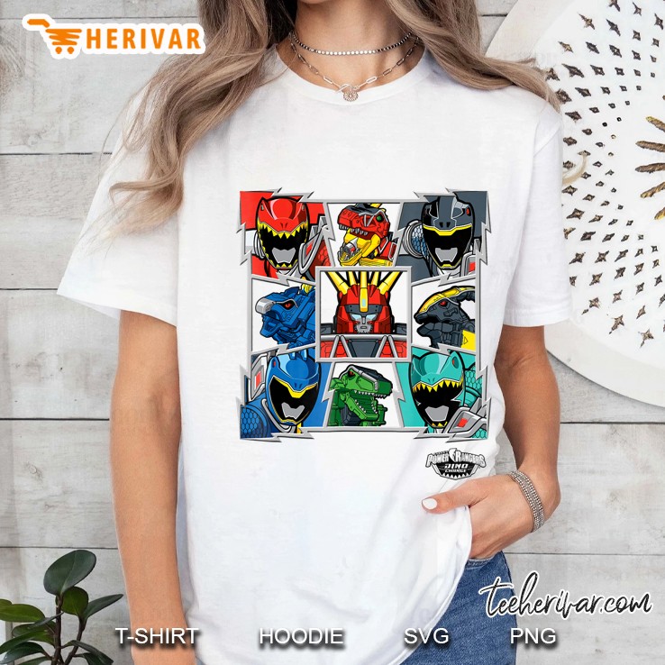 Power Rangers Dino Charge Grip Design T- Shirts Ladies Tee