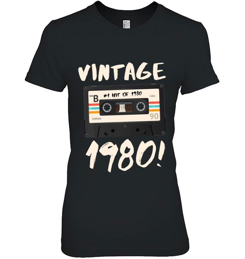 40Th Birthday 1980 Cassette Tapes Mixtapes Radio Music Ladies Tee