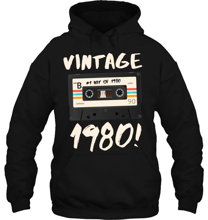 40Th Birthday 1980 Cassette Tapes Mixtapes Radio Music Hoodie