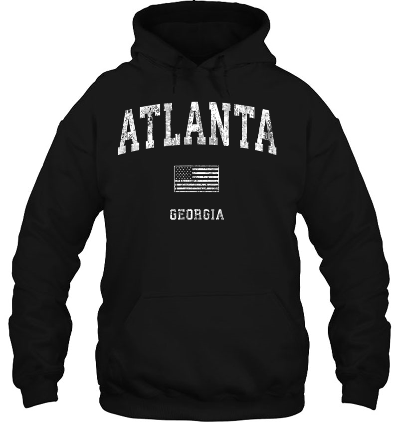 Atlanta Georgia Ga Vintage American Flag Tee Hoodie