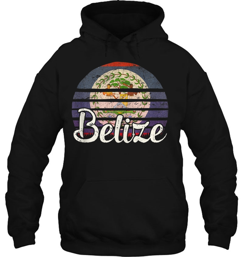 Belize Vintage Flag Tee Retro Sunset Art Tank Top Hoodie