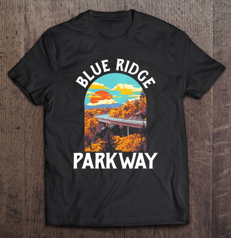 Blue Ridge Parkway Vintage Poster Style Retro 80S Graphic Pullover Shirt