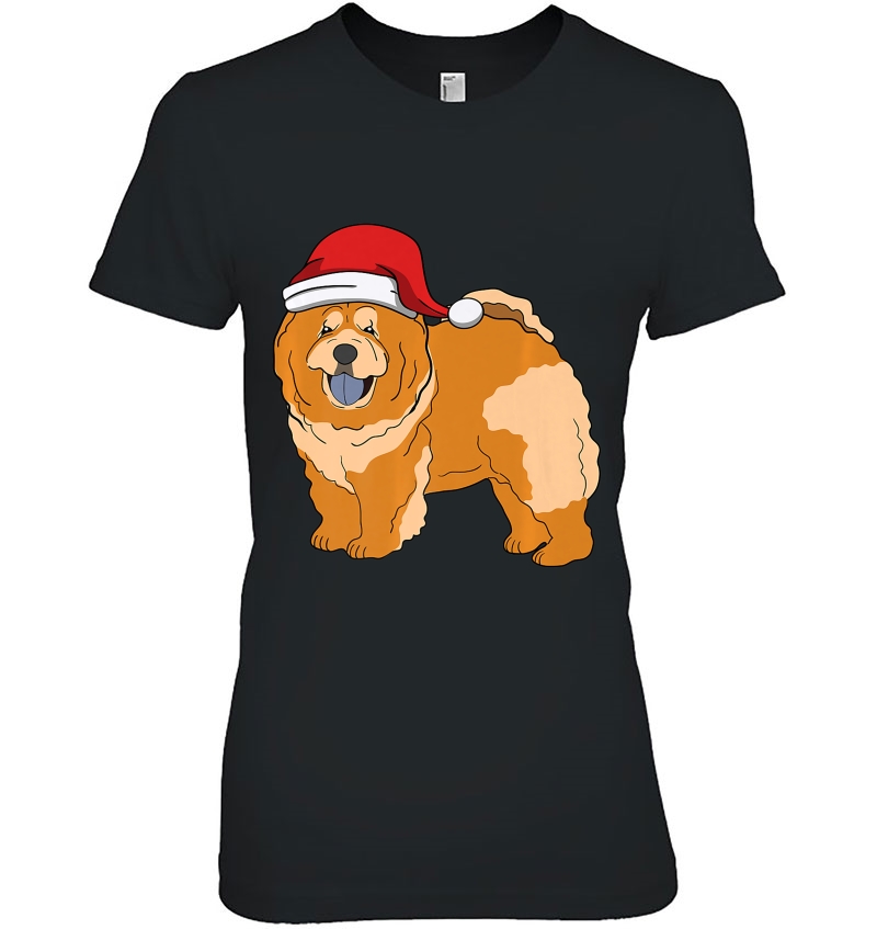 Chow Chow In Santa Hat Christmas Pajama Tshirt Premium Hoodie