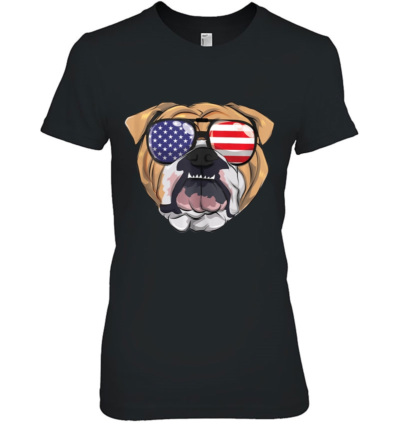 English Bulldog American Sunglass 4Th Of July Usa Boys Men Tank Top Hoodie