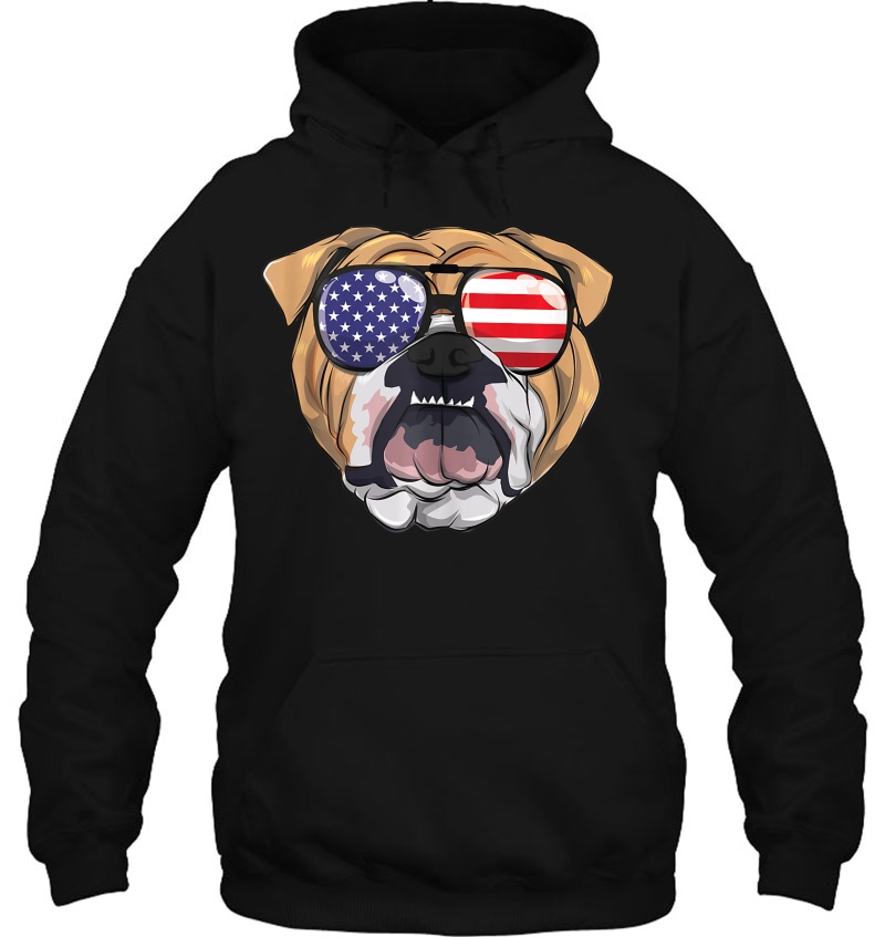 English Bulldog American Sunglass 4Th Of July Usa Boys Men Tank Top Mugs