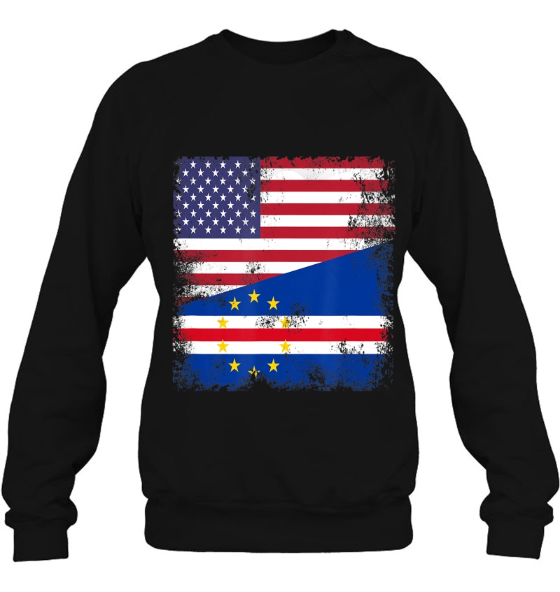 Half Cape Verdian Flag Vintage Cape Verde Usa Gift Sweatshirt