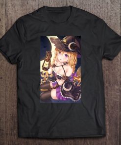 Halloween Anime Shirt Kawaii Anime Girl Witch Lewd Waifu Tee