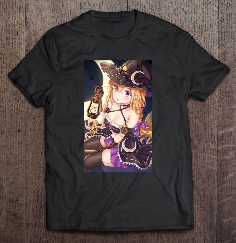 Halloween Anime Shirt Kawaii Anime Girl Witch Lewd Waifu Shirt