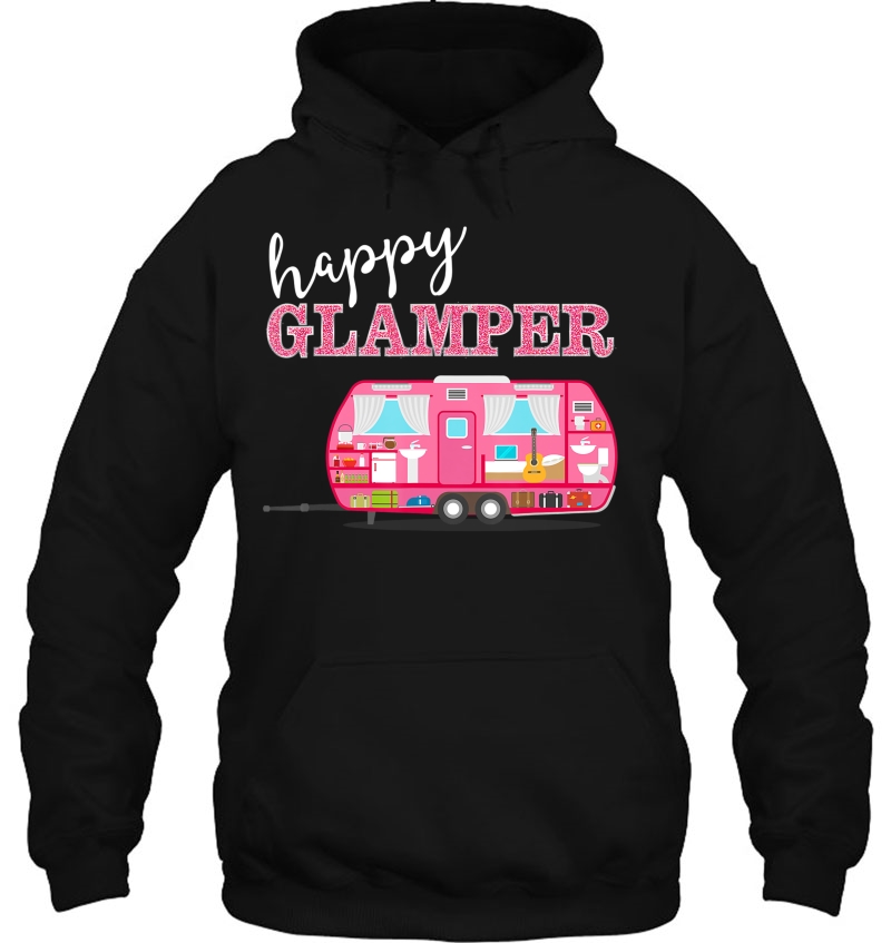 Happy Glamper - Pink Camper Funny Camping Girl Tee Mugs