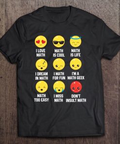 I Love Math Emoji Emoticon Teacher Graphic Tee