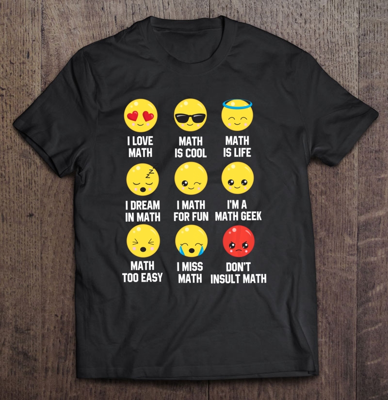 I Love Math Emoji Emoticon Teacher Graphic Shirt