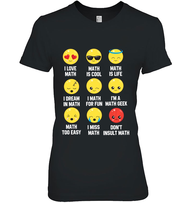 I Love Math Emoji Emoticon Teacher Graphic Hoodie