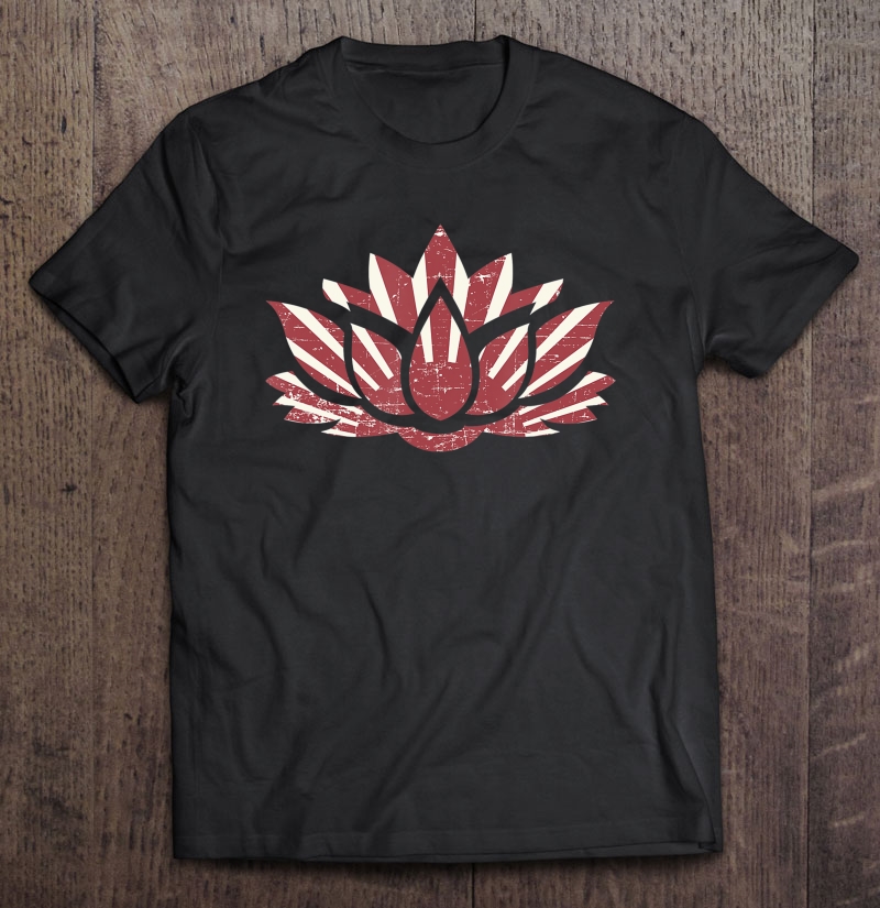 Lotus Flower Yoga Spiritual Sun Rising Distressed Shirt