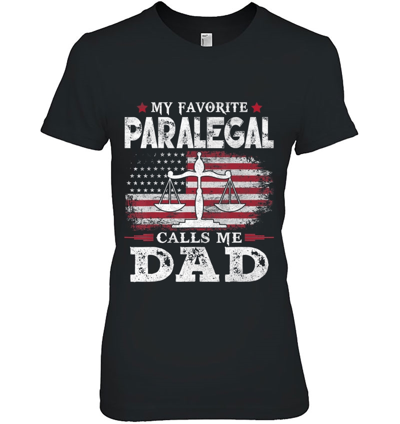 Mens My Favorite Paralegal Calls Me Dad Usa Flag Dad Father Gift Hoodie