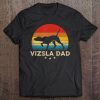 Mens Vintage Vizsla Dad Silhouette Retro Sunset Tee