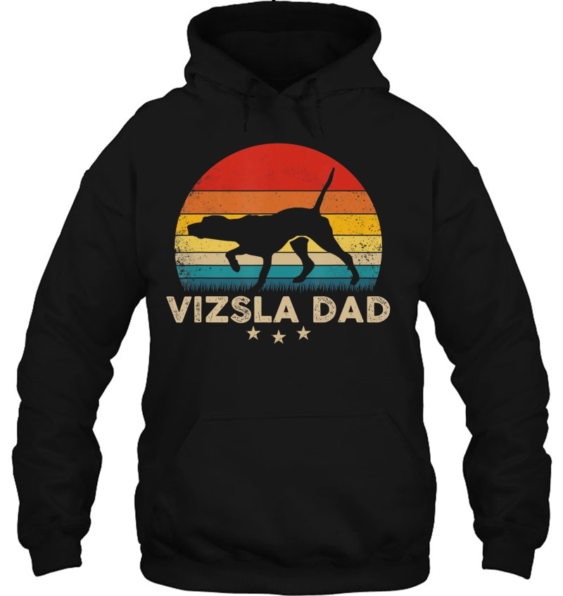 Mens Vintage Vizsla Dad Silhouette Retro Sunset Mugs