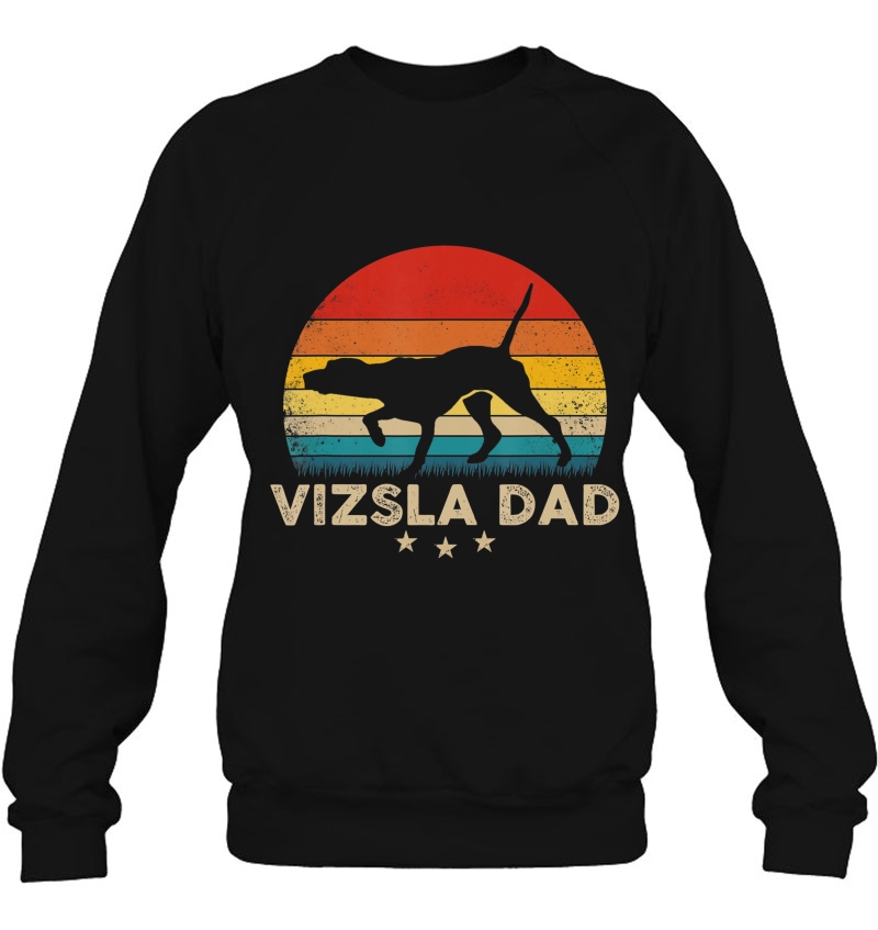 Mens Vintage Vizsla Dad Silhouette Retro Sunset Mugs