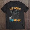 Meowing Into 2Nd Grade Cute Black Cat Back To School Tee