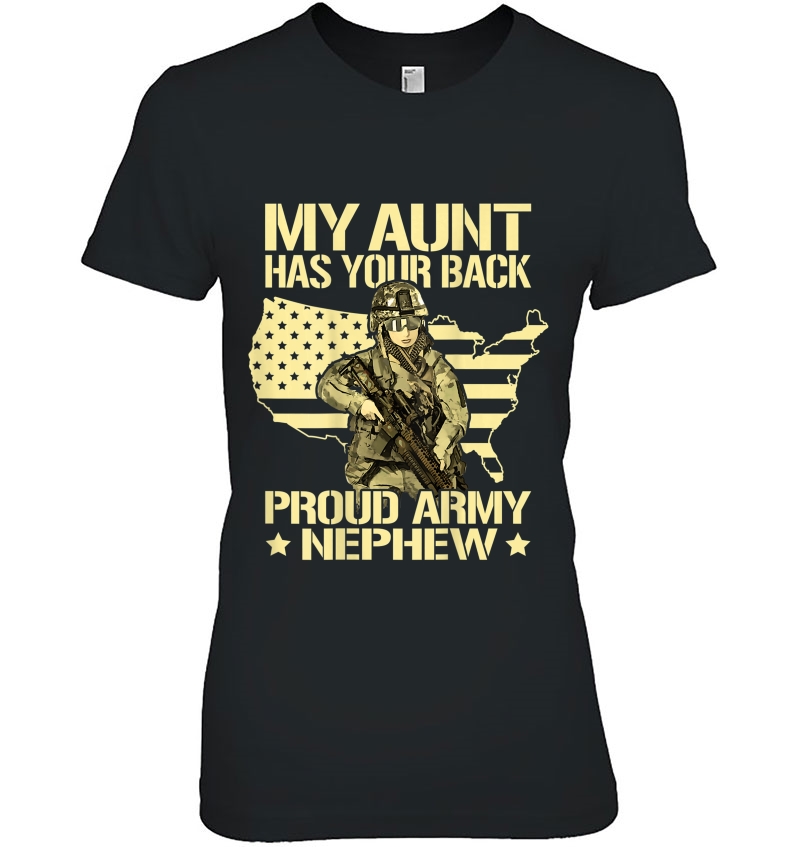 My Aunt Has Your Back Proud Army Nephew Military Family Gift Hoodie