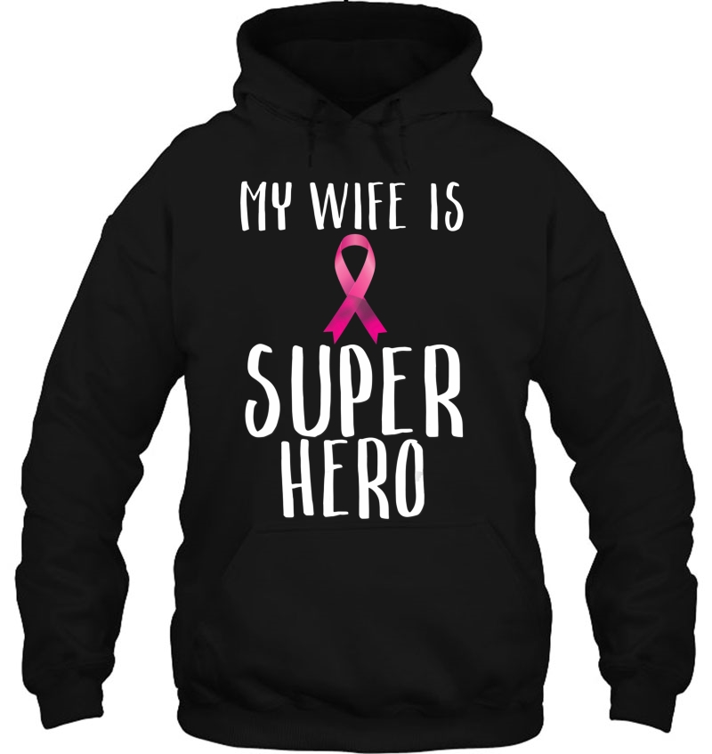 My Wife Is A Super Hero Pink Ribbon Breast Cancer Husband Mugs