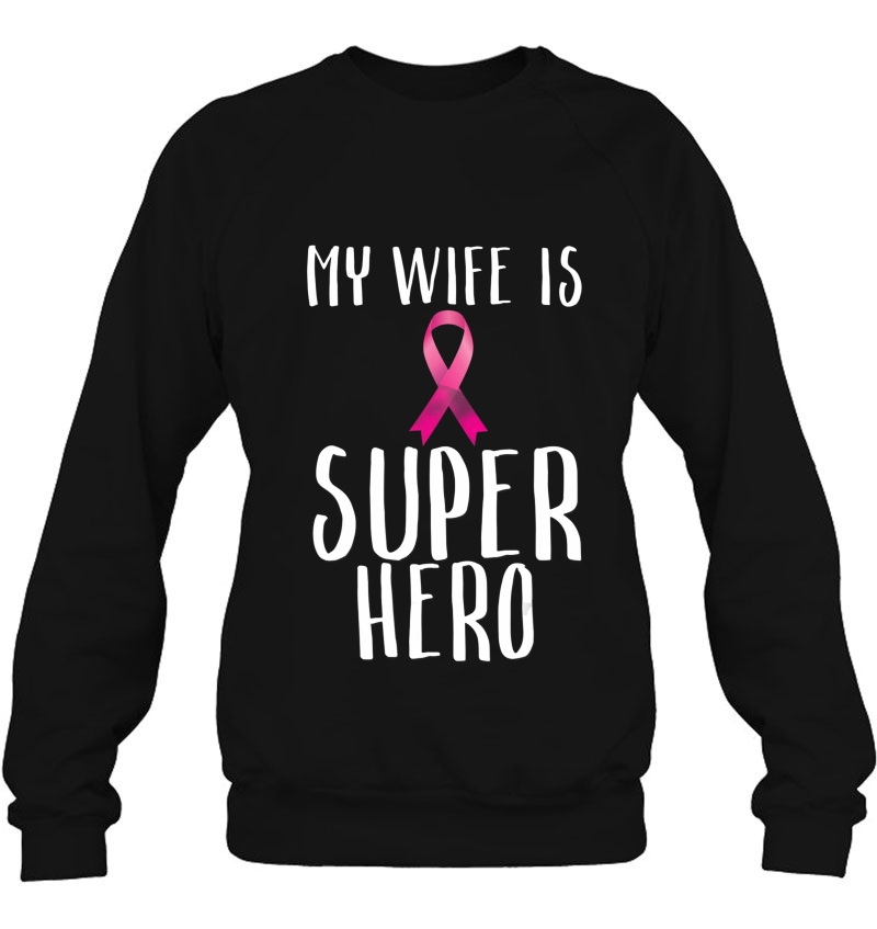 My Wife Is A Super Hero Pink Ribbon Breast Cancer Husband Mugs