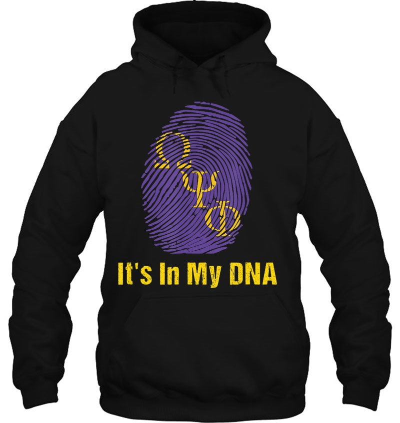 Omega Fingerprint Psi Purple Phi Gold Gift- Dna Text Hoodie