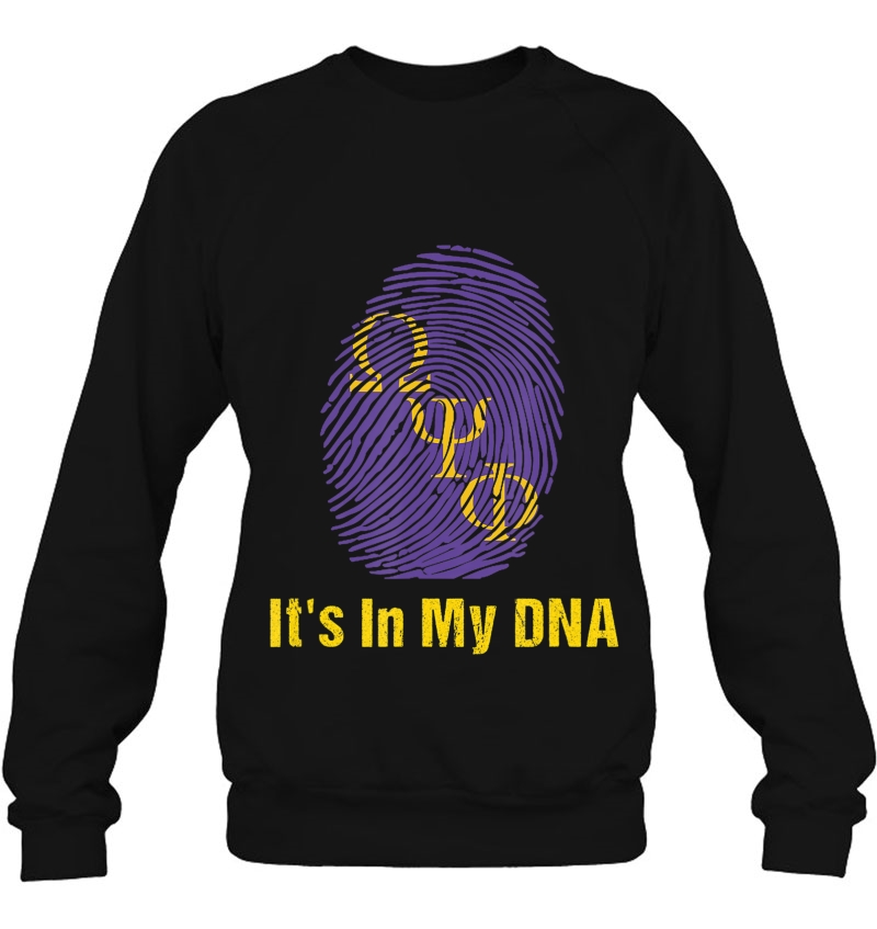 Omega Fingerprint Psi Purple Phi Gold Gift- Dna Text Sweatshirt