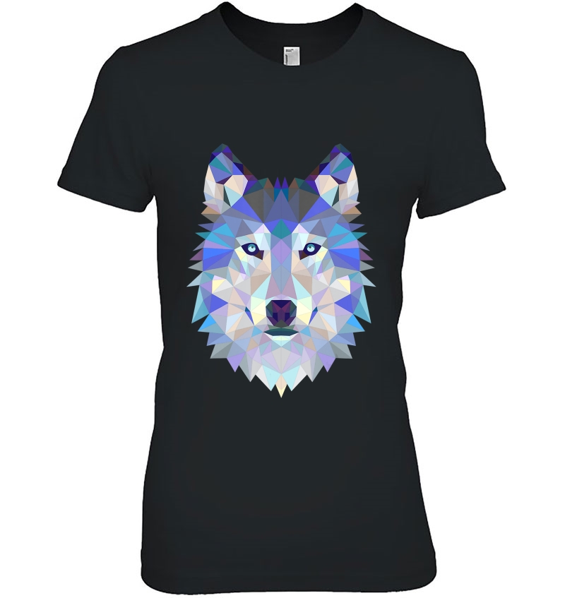 Polygonal Wolf Design Shirt- Geometry Vector Animal Hoodie