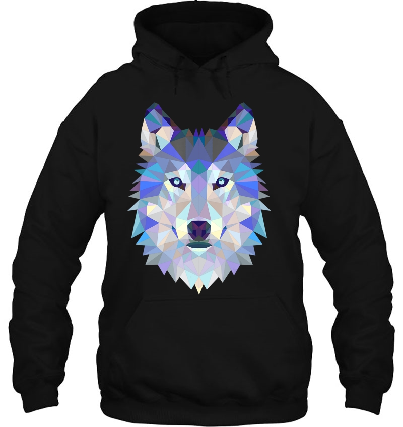 Polygonal Wolf Design Shirt- Geometry Vector Animal Mugs