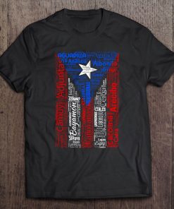 Puerto Rican Flag Shirt With Towns And Cities Of Puerto Rico Pullover Tee