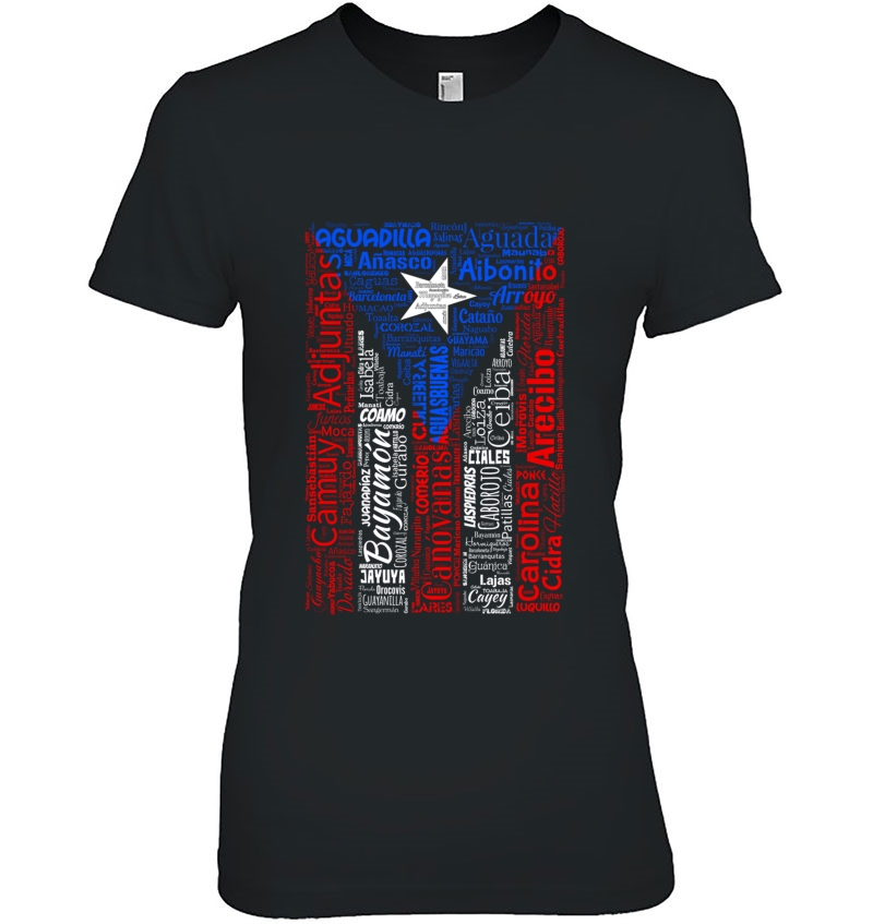 Puerto Rican Flag Shirt With Towns And Cities Of Puerto Rico Pullover Hoodie