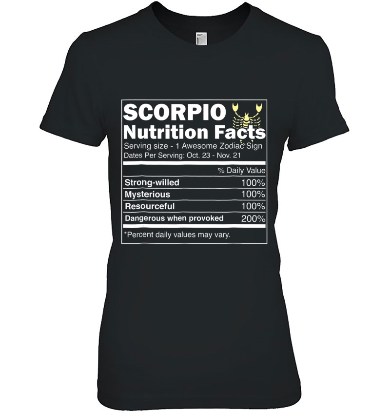 Scorpio Nutrition Facts Zodiac Horoscope Hoodie