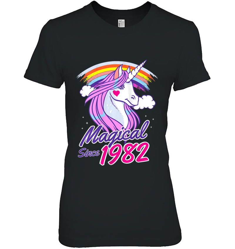 Womens 38Th Birthday Gift Magical Since 1982 Unicorn Tank Top Hoodie