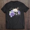 Womens Floral Apparel Skull And Butterfly V-Neck Tee