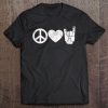 Womens Peace Love Rock And Roll Tee