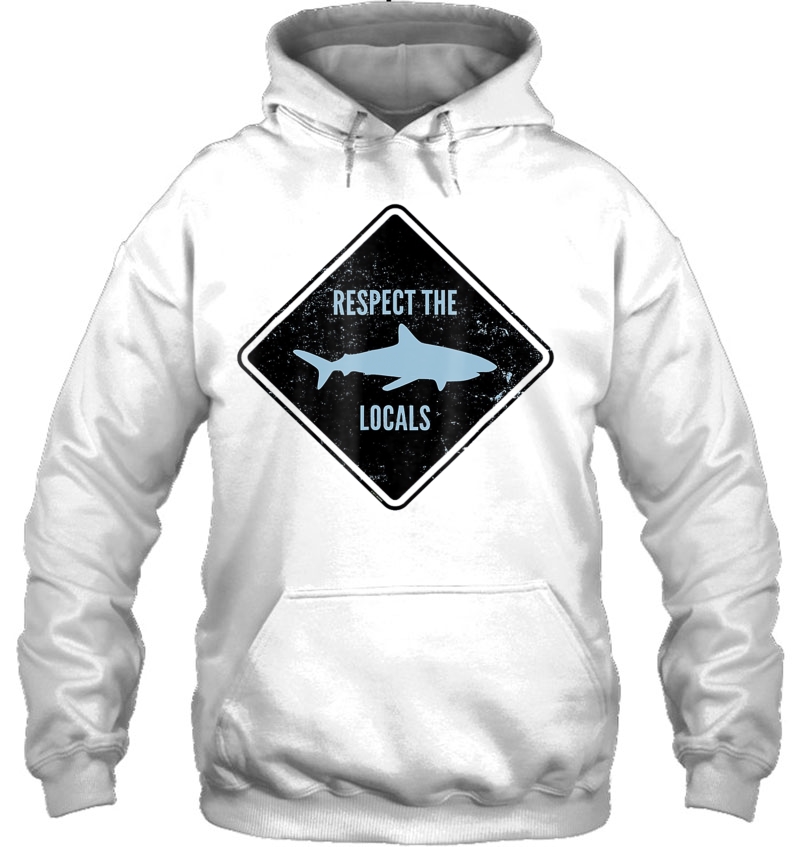 Funny Respect The Locals Shark Diving Week Party Gif Mugs