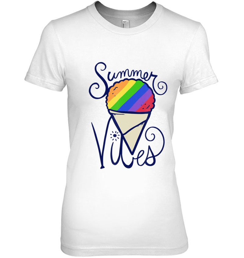 Summer Vibes Rainbow Snow Cone Design Hoodie