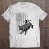 Vintage American Flag Bucking Bull Riding Patriotism Rodeo Pullover Tee