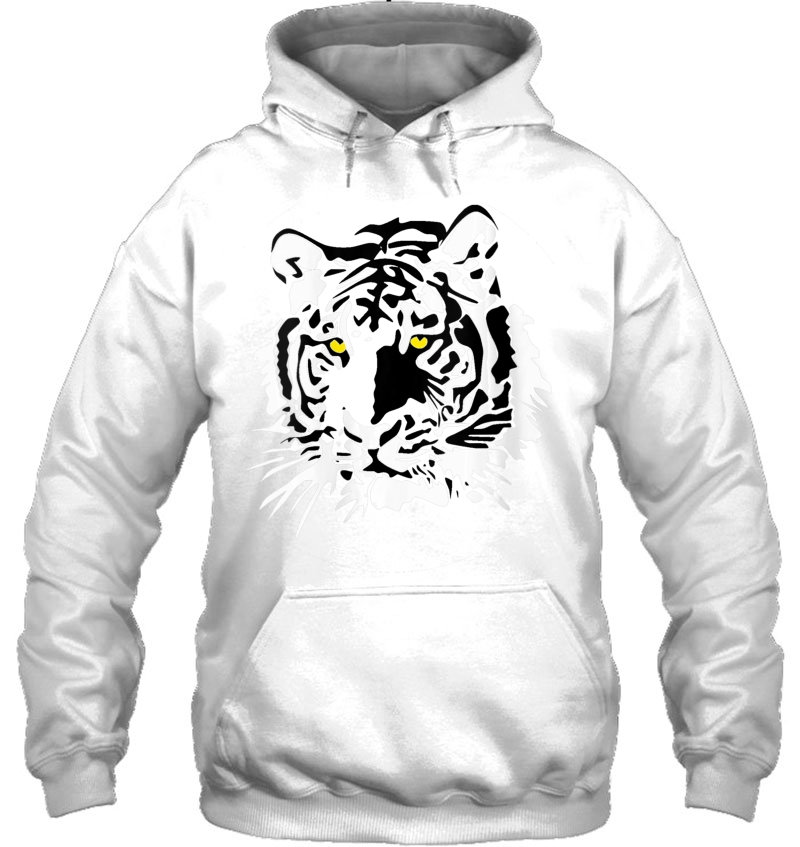 Womens White Tiger Outline Big Cat V-Neck Mugs