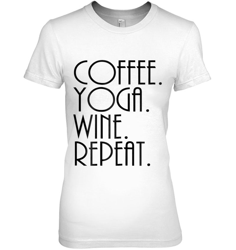 Womens Yoga Shirt Women's Workou Coffee Yoga Wine Repeat Hoodie