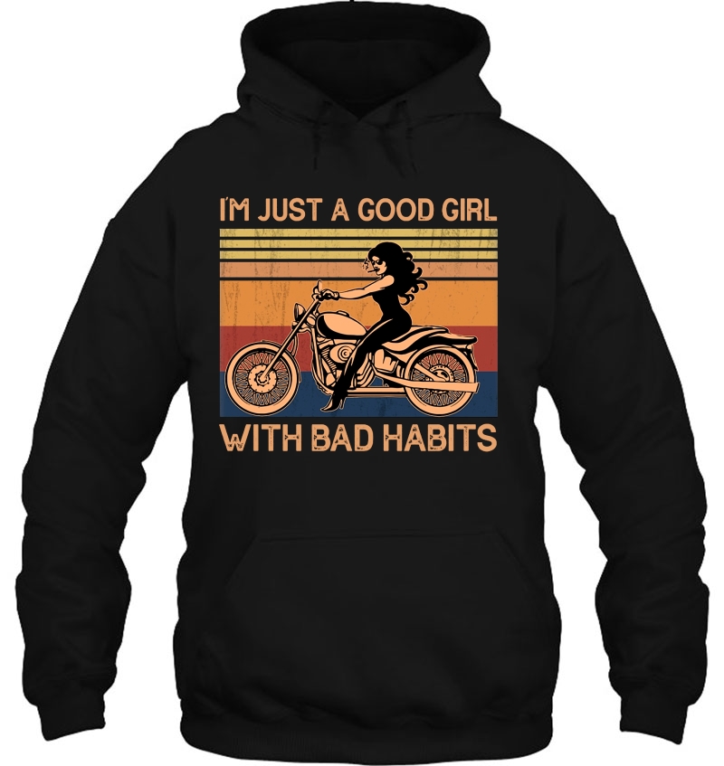 I'm Just A Good Girl With Bad Habits Motorcycle Lady Vintage Version Mugs